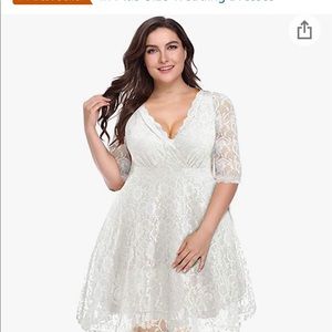 White cocktail wedding dress